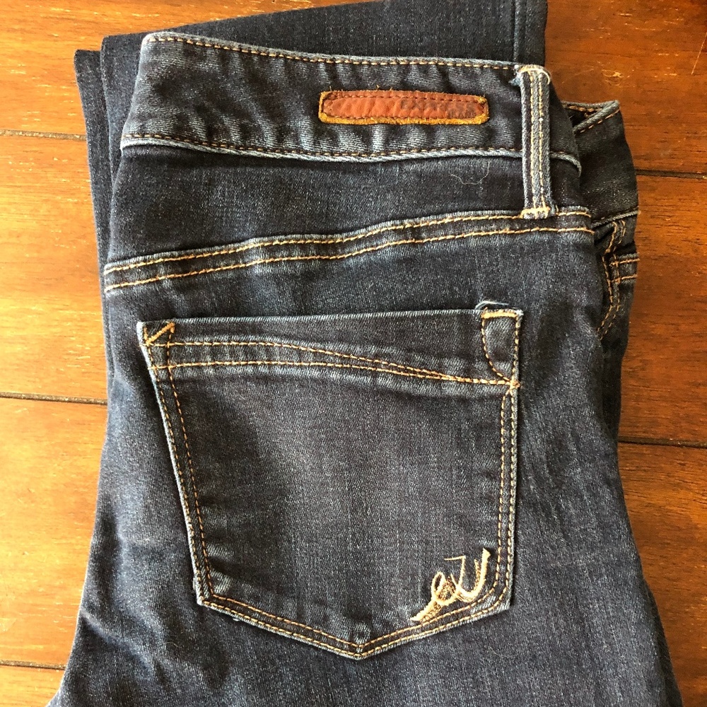 Express - Mid Rise Dark Wash Barely Boot Jeans